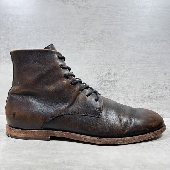 Frye Leather Lace Up Zip Ankle Boots - Men\'s Size 11.5 D - Brown main image 10